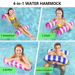 2Pack Swimming Pool Float, MultiPurpose Inflatable Pool Hammock Saddle, Loung…