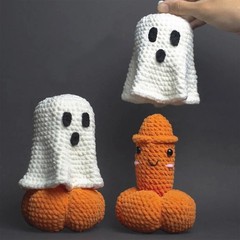 Halloween Crochet Set Ghost Pumpkin Ghost Handmade Crochet Stuffed Toys Festival