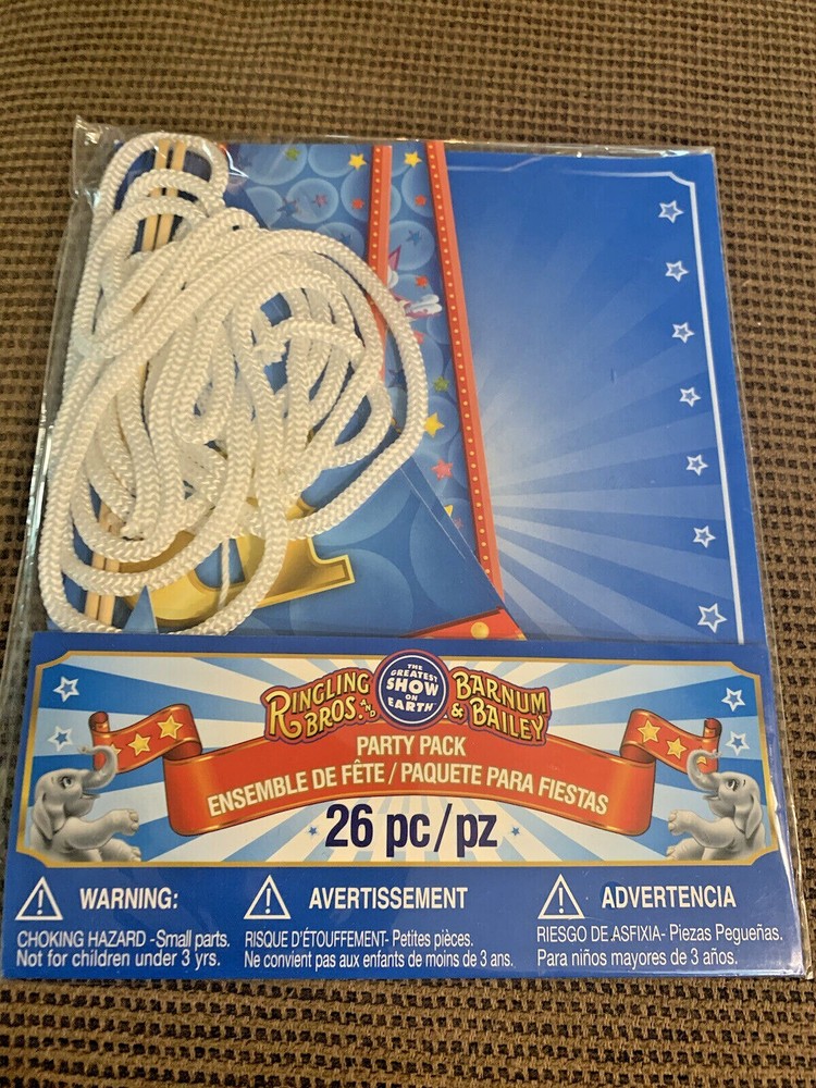 Ringling Bros. Barnum & Bailey 26 Piece Party Pack Blue New Sealed