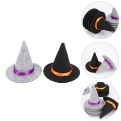 10pcs Mini Felt Witch Hats Handmade Wine Bottle Decor for DIY Hair Accessories
