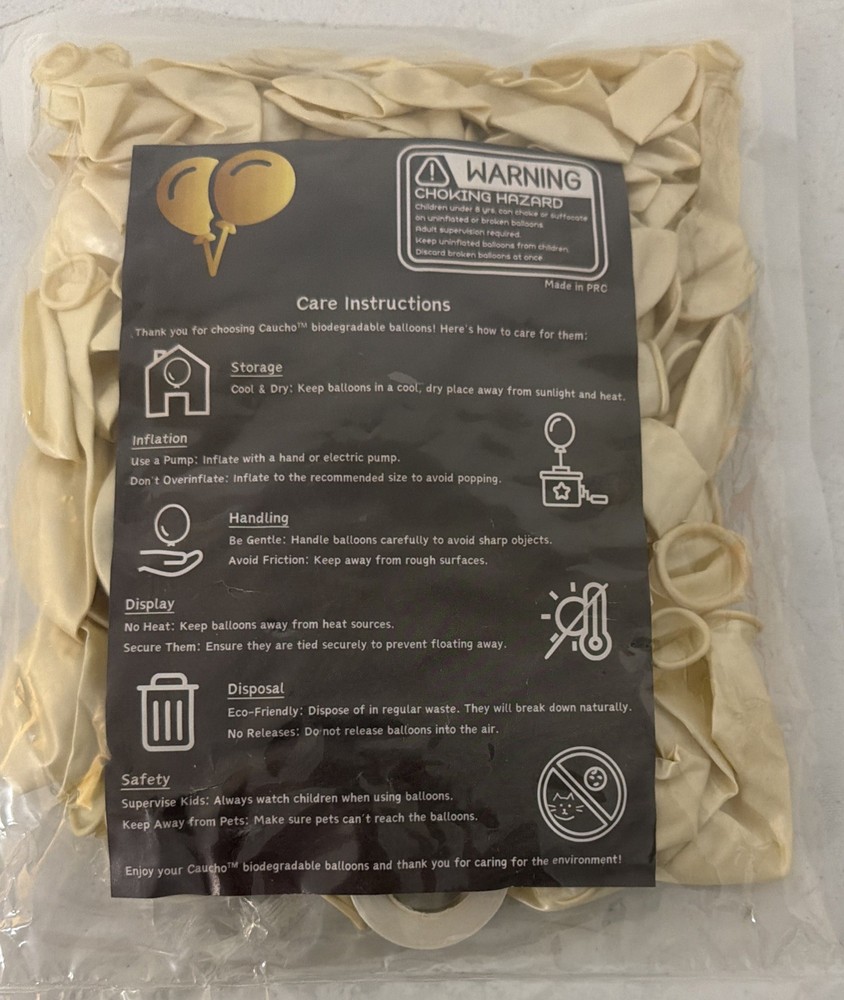 AFTERLOON Biodegradable Balloons 115pcs Pearl Ivory Sizes 5/10/12/18 Inch Arch