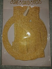 She Said Yes, Gold Glittery 7ft Engagement Banner. New