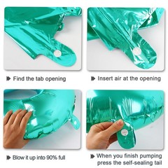 40 Inch Teal Blue Balloon Number 1 First Birthday Jumbo Mylar Foil Helium Bal…