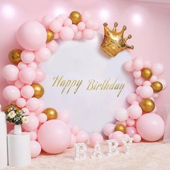Gallety 7.2FT White Round Backdrop Cover with Size Adjuster & 4 Metal Clips,