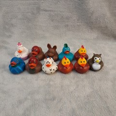 Lot of 11 Assorted Rubber Ducks Jeep Lovers Animals Mohawk Cake