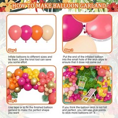 178Pcs Tropical Balloons Arch Garland Kit, Luau Tropical Party Decorations wi…