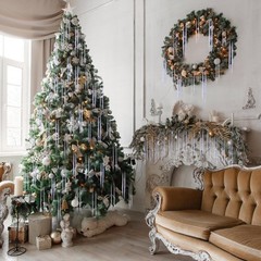 40000 Strands 19.7 Inch Silver Tinsel Icicles Christmas Tree Foil Fringe Decor