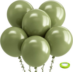 Sage Green Balloons 18 Inch – 30 Pack Large Thick Green Balloons Big round Olive