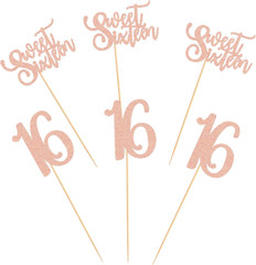 12 Pack Sweet 16 Party Centerpiece Gold Awesome since Pink Sweet 16 Tabletop Dec