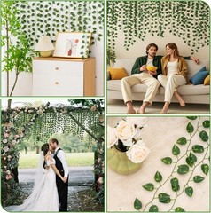 12 Pack 86Ft Fake Plants Artificial Vines for Room Decor, Faux ivy Green