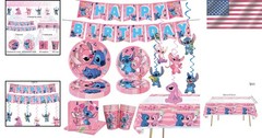 Stitch Party Supplies Pink Decorations for Birthday Kids Toddler Celebration