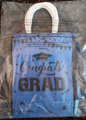 Gift Bags 6 Count New Blue Paper With Black Print Only Available Congrats Grad