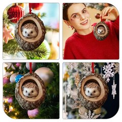 2025 Animal Christmas Ornaments 2D Cute Acrylic Raccoon Cat Owl Squirrel Animal