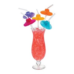 48 Mexican Flexible Tissue Sombrero Hat Straws- Fiesta/Cinco de Mayo Party Decor