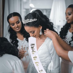 CEHER Bride Sash & Crystal Crown, Bachelorette Party Favors, Bridal Shower De…