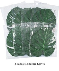 96-PC Large 11″x13″ Tropical Monstera Leaves Polyester Luau Beach Decor #765