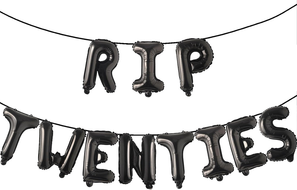 RIP TWENTIES 30Th Birthday Party Supplies, RIP TWENTIES Balloons Happy Birthday