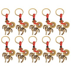 Feng Shui Charm Brass Horse Keychain Feng Shui Figure Metal Alloy Finish