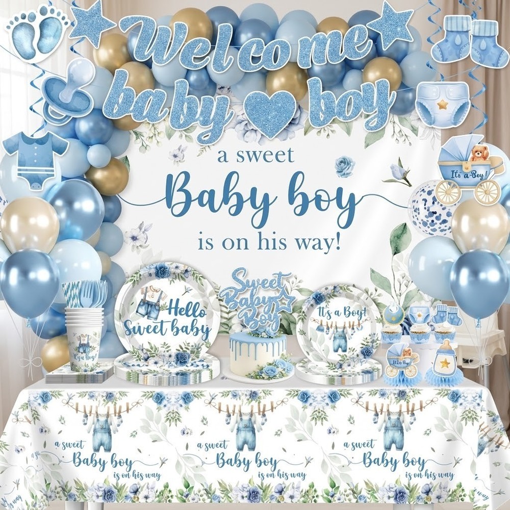 Baby Boy Baby Shower Decorations Kit