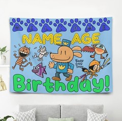 Personalize Dogman Birthday Party Banner Gift, Dog Man Party Supplies