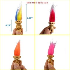 30pcs Luminous Mini Troll Dolls Glow in The Dark Vintage Action Figures Lucky…
