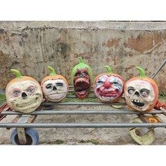 Scary Realistic Latex Pumpkin Head Ornament Halloween Decorations Props Gift