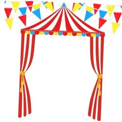 4 Pcs Carnival Circus Party Decorations Circus Banner Tent Awning Cute Style