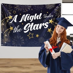 Starry Night Prom Party Backdrop 7×5 Ft Under The Stars Graduation Decor