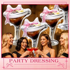 4 Pcs 40 x 34 Inch Giant Espresso Martini Balloon Cocktail Foil Balloons A Ti…