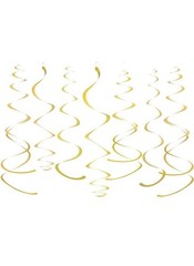 Amscan Gold Swirl Decorations-12 Pcs