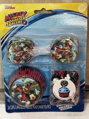 Mickey Mouse Roadster Cupcake Stand, 24 Holders, 24 Picks Birthday Party READ