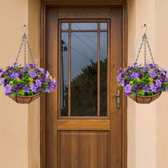 Artificial Hanging Basket Cloth, Plastic, And Metal Easy To Hang For Balcony