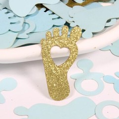 Gender Reveal Confetti 250 Pcs Gold & Blue Baby Shower Table Decorations