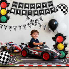 Race Car Birthday Party Decorations with Traffic Light Balloons,Automobile Party
