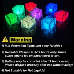 120*Glowing LED Ice Cubes Flash Light For Party Bar Drinks Wine Glass Decorate