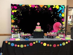 Neon Party Decorations Neon Backdrop for Glow Party Splatter Blacklight Photo