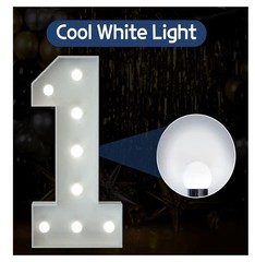 3FT LED Marquee Number 1 Light Up Party Decoration Birthday NEW White