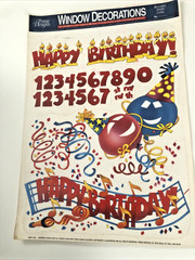 Happy Birthday window clings, from Prime Designs, Reusable, Staining, See Photo