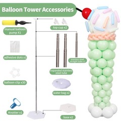 Ice Cream Balloon Column Stand Kit Set of 2, 7 Feet Height Ice Cream Adjustab…