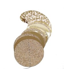 6 Pcs Glitter Champagne Gold Paper Circle 6 Count (Pack of 1),