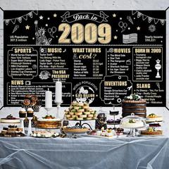 16th Birthday Banner Backdrop – Black & Gold Party Decor for Boys & Girls