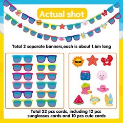 Summer Decorations Colorful Beach Sunglasses Banner Garland Party Supplies Gift