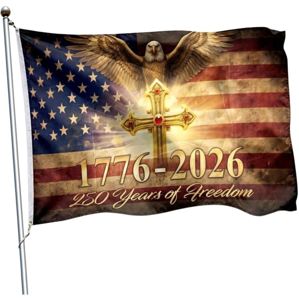 4th of July Flag 3×5 Ft Double Sided Patriotic Eagle Outdoor Indoor Decor