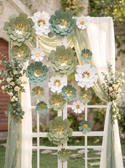 Paper Flower for Birthday Wedding Party Backdrop Nursery Wall Home Decor (10 …