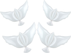 4 Pieces Peace Dove Balloons White Memorial Balloons Pigeon Shape Ceremonies Par