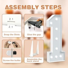 3 Feet Tall Marquee Light Up Numbers Pre-cut Foam Board Number 9 3ft White