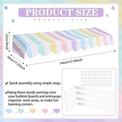 Waterproof Circus Awning Decor Farmers Market Decoration Pastel White 3D Striped