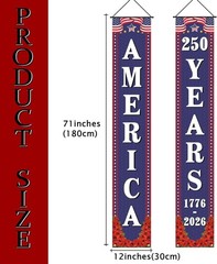 250th Anniversary USA Decorations Outdoor Patriotic Banner Set for Home