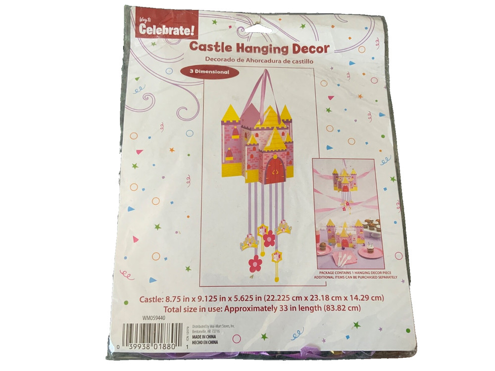 Way to Celebrate Castle Hanging Decor – 3 dimensional – Brand New