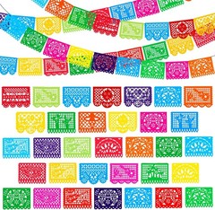 12Packs 216Ft Mexican Party Banners Large Plastic Papel Picado Banner 9 Pattern